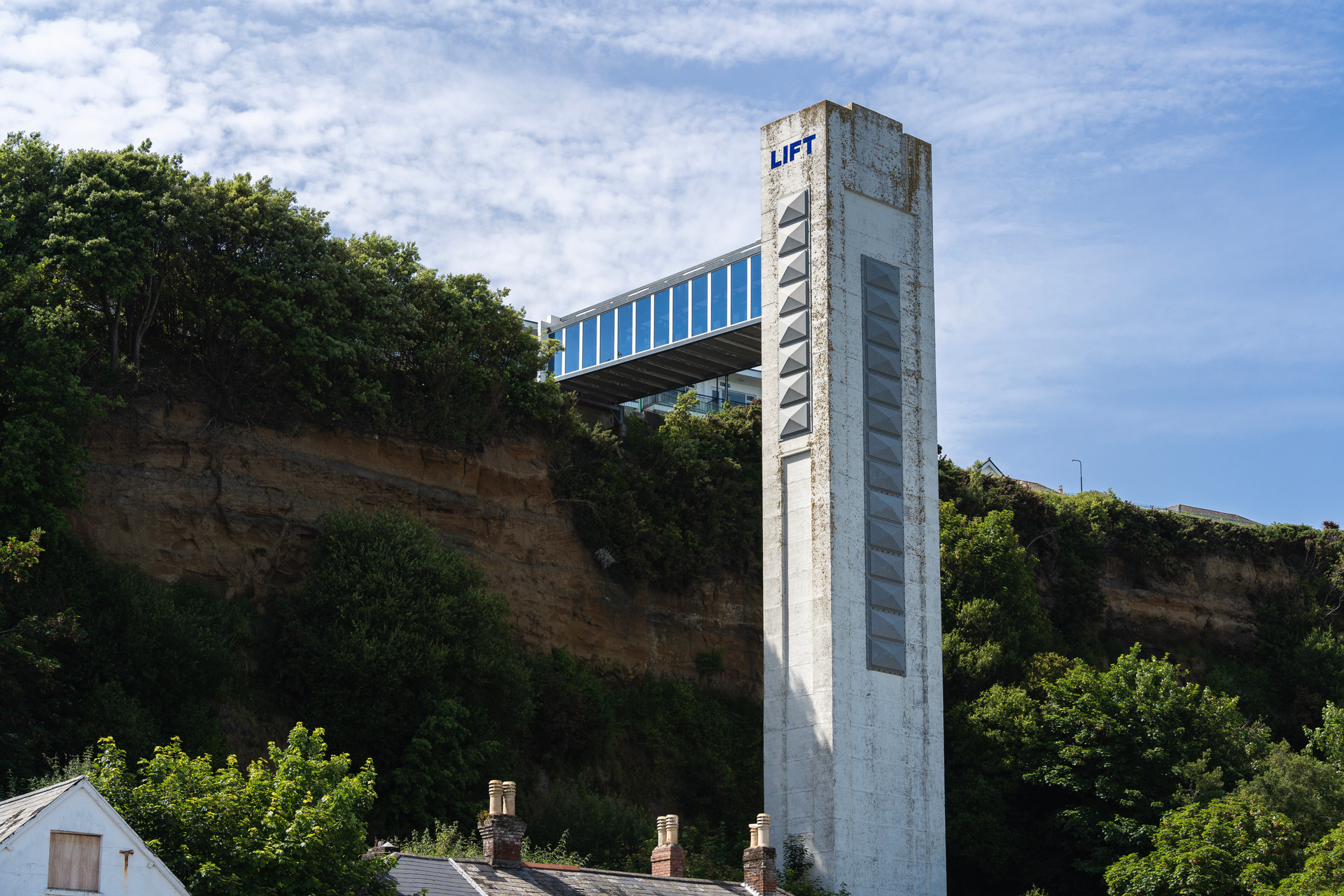 树林旁的高大建筑结构