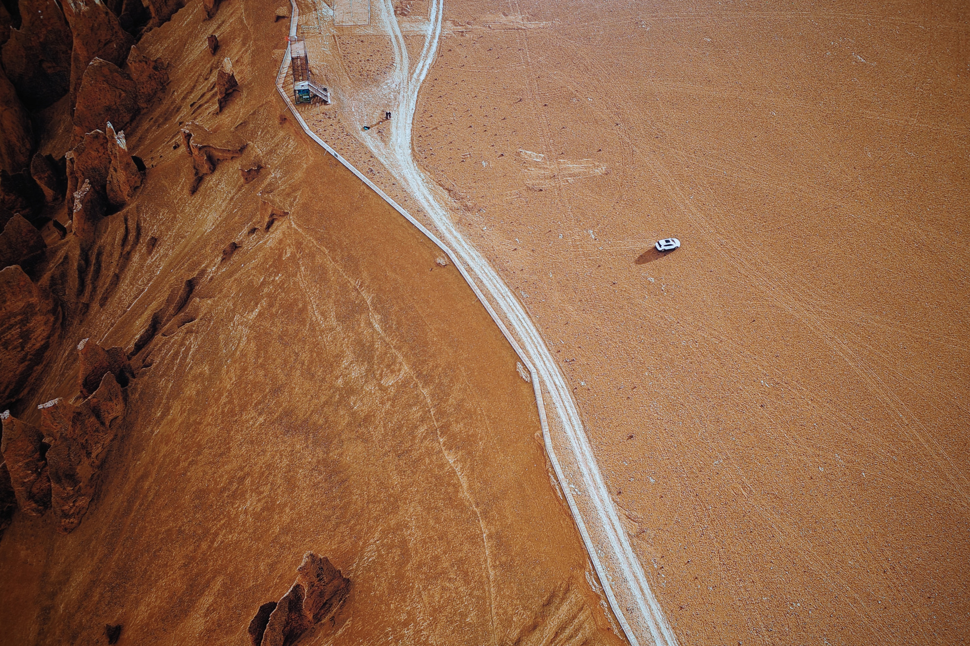 荒漠中的道路画面